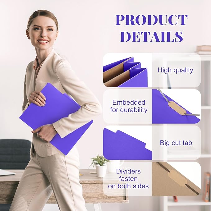 Skyygemm 36 Pcs Classification Folders Letter Size, 2 Pocket Dividers - Image 4