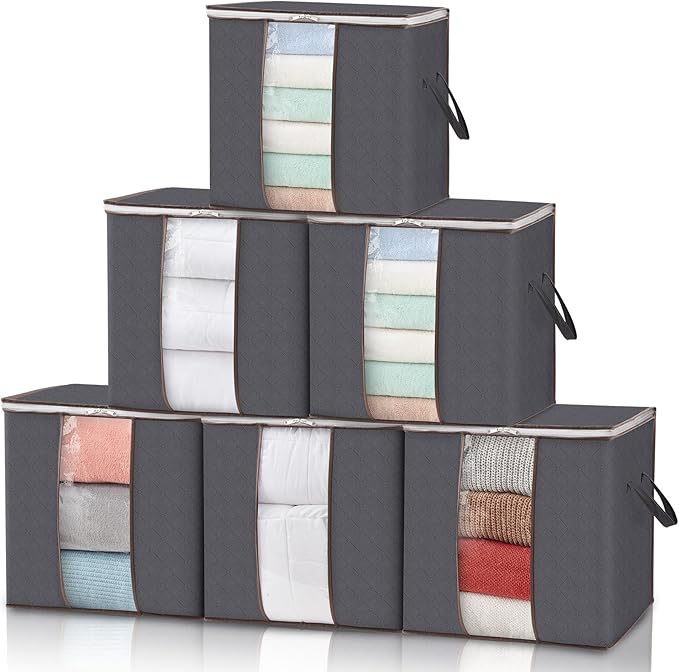Lifewit 6 Pack 100L Clothes Storage Bins by Lifewit