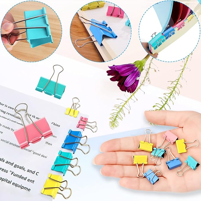 350PCS Binder Clips, Paper Clips, Large Binder Clips Assorted Sizes Set - Image 4