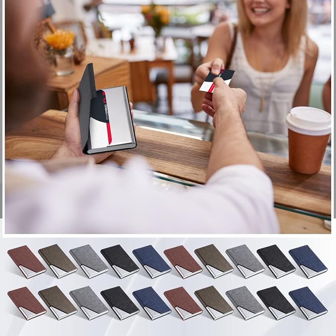 Yexiya 20 Pieces PU Leather Business Card Holder - Image 6