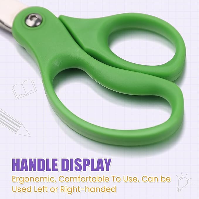 BURVAGY 30 Packs 5" Small School Student Blunt Tip Craft Kids Scissors - Image 5