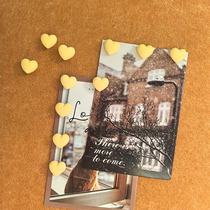28pcs Decorative Cute Push Pins Heart Yellow Thumbtacks Thumb Tacks Pushpins - Image 3
