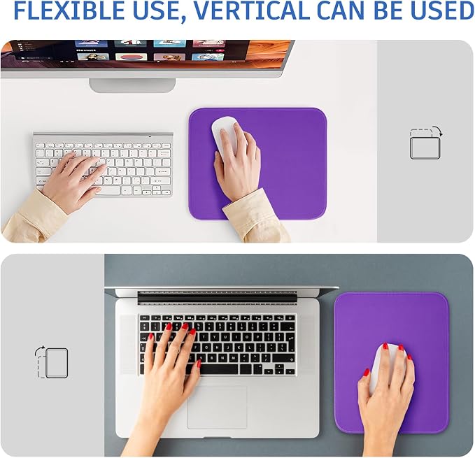 Purple Mouse Pad, Nice and Cute Mouse Pad, Splash-Proof Textured 10.2 x 8.2Inch - Image 2