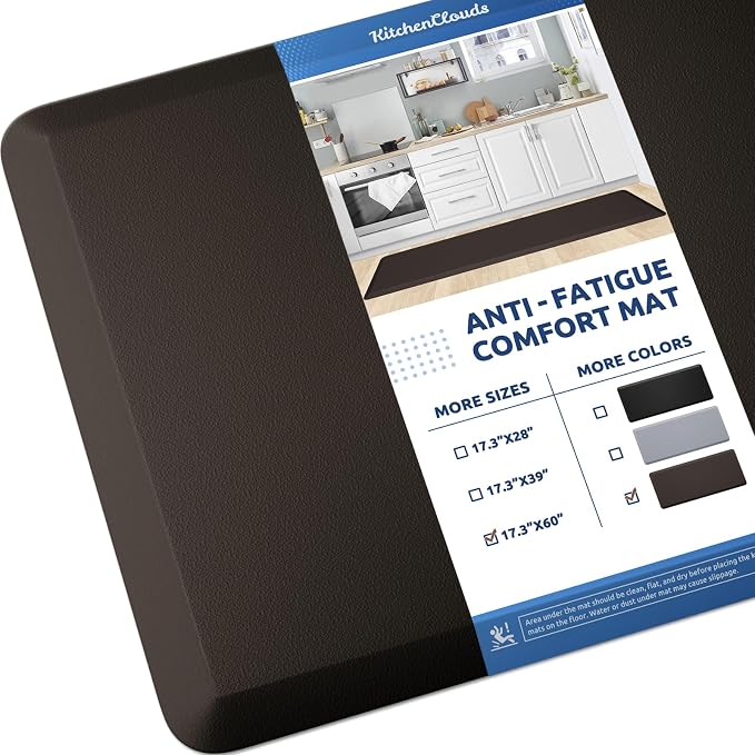 KitchenClouds Kitchen Mat Cushioned Anti Fatigue Kitchen Rug 17.3"x60" Water by KitchenClouds