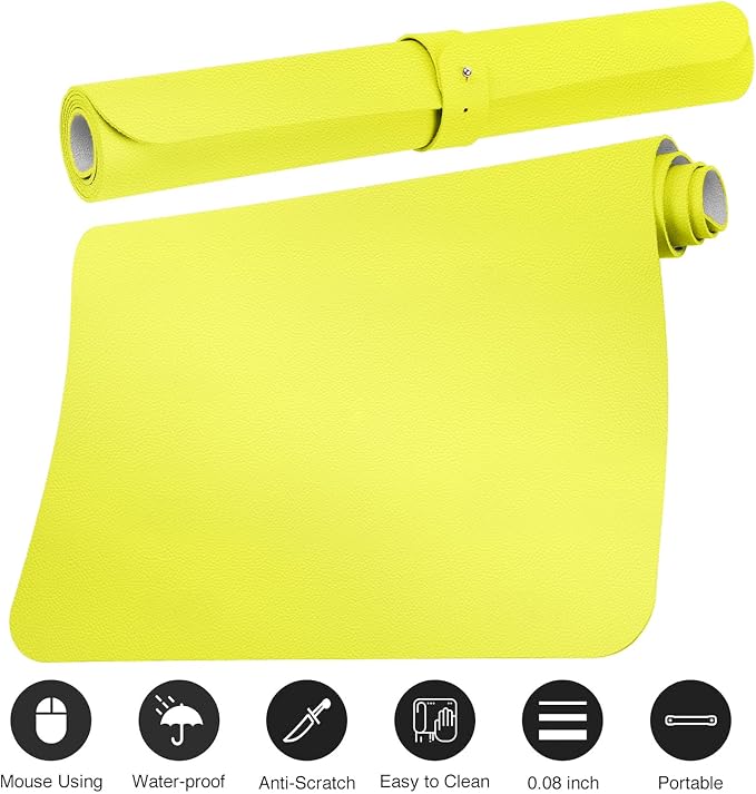 Boutilon Leather Desk Pad Protector, Non-Slip Mouse Pad, Laptop Desk Pad - Image 3