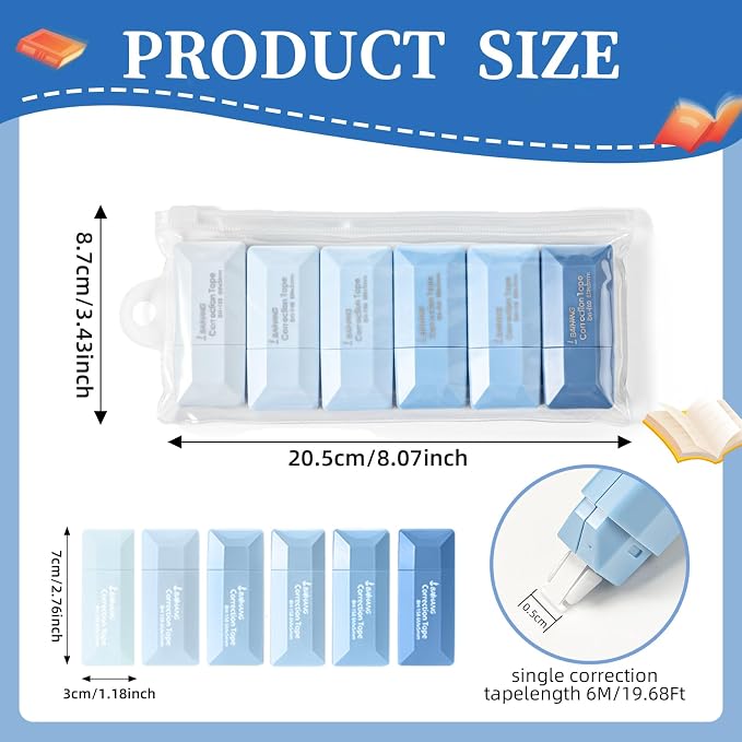 150 Pcs Mini White Correction Tapes Bulk, 20 ft White Instant Correction Tapes - Image 2