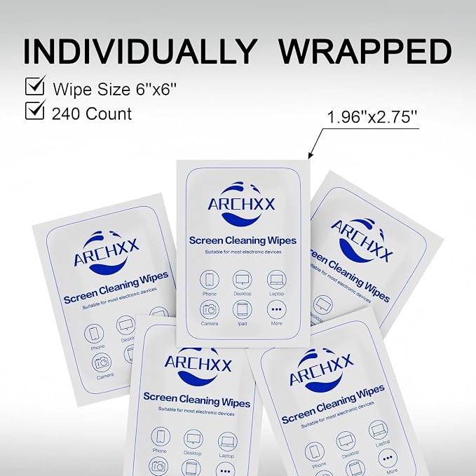 ARCHXX Screen Wipes for Electronics, Car Screen Cleaner, Lens Wipes - Image 8