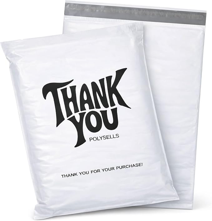 POLYSELLS Thank You Poly Mailers 12x15.5 inches 50 Pcs Waterproof Self-Sealing by POLYSELLS