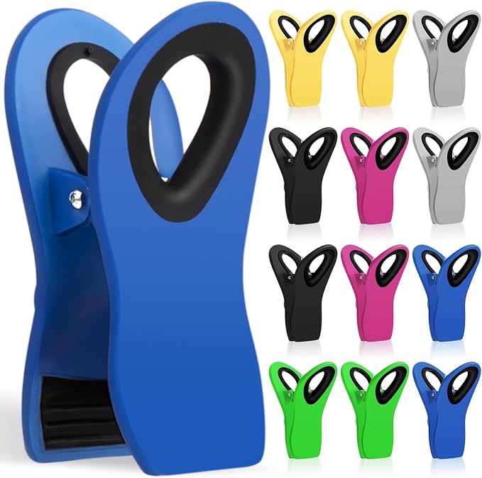 Jetmore 12 Pack Chip Clips, Bag Clips, Office Paper Clamps, Binder Clips by Jetmore