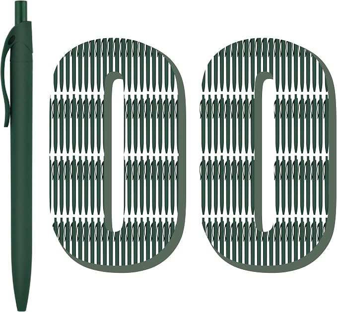 Deegtran 100 Pack No Bleed Green Barrel Click Pens, Wholesale Retractable by DEEGTRANPENS