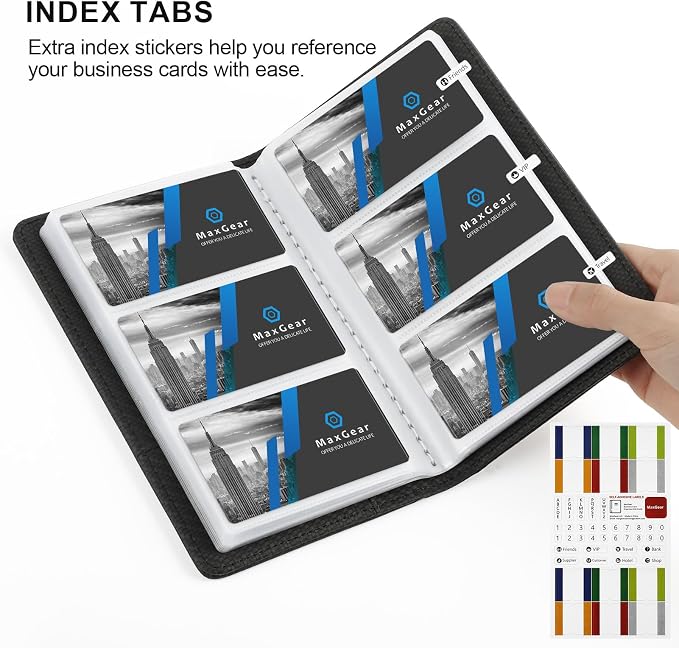 MaxGear Business Card Organizer Book, Holds 240 Cards, Professional Card Binder - Image 3