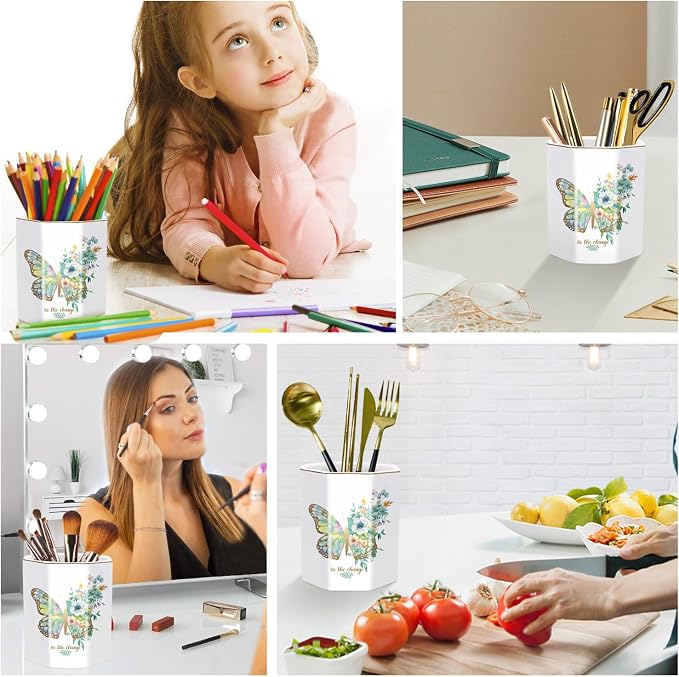 Pencil Pen Holder for Desk, Ceramic Cute Makeup Brush Holder, Desktop Supplies - Image 6