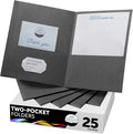 FILE-EZ Two-Pocket Folders, Dark Gray Color, Textured Paper, Matte Finish by FILE-EZ