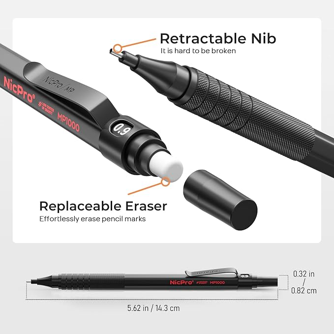 Nicpro 0.9 Metal Mechanical Pencil Set - Image 3