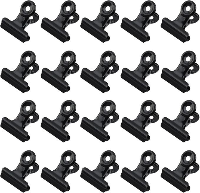 Xiaoyztan 20 Pcs Small Binder Clips, 20 mm Bulldog Paper Clips Binder Bull Clip by Welcometoxiaoyztan