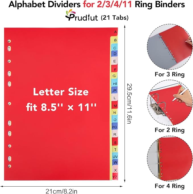 21-Tab A-Z Alphabet Binder Dividers - Image 2