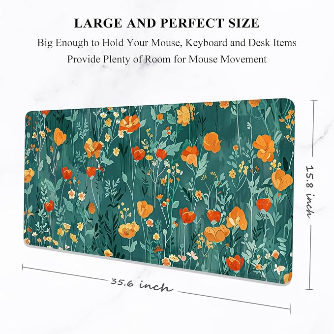Auhoahsil Desk Mat, Ultra Large Mouse Pad, XXL Gaming Mousepad, Pretty Desk Pad - Image 2