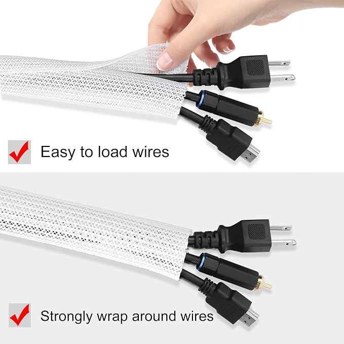 10ft - 1/2 inch Cable Sleeve Split Wire Loom Tubing - Image 2