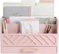 BLU MONACO | Pink Desk Organizers Wooden Mail Organizer by Blu_Monaco