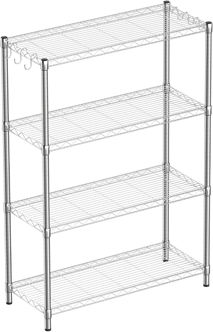 Guan River 4-Shelf Adjustable Metal Wire Shelving, Sturdy and Durable, Storage by GuanRiver