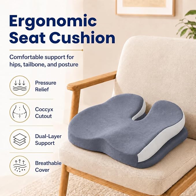 Seat Cushions for Office Chairs Wheelchair Cushion for Long Sitting Back - Image 2