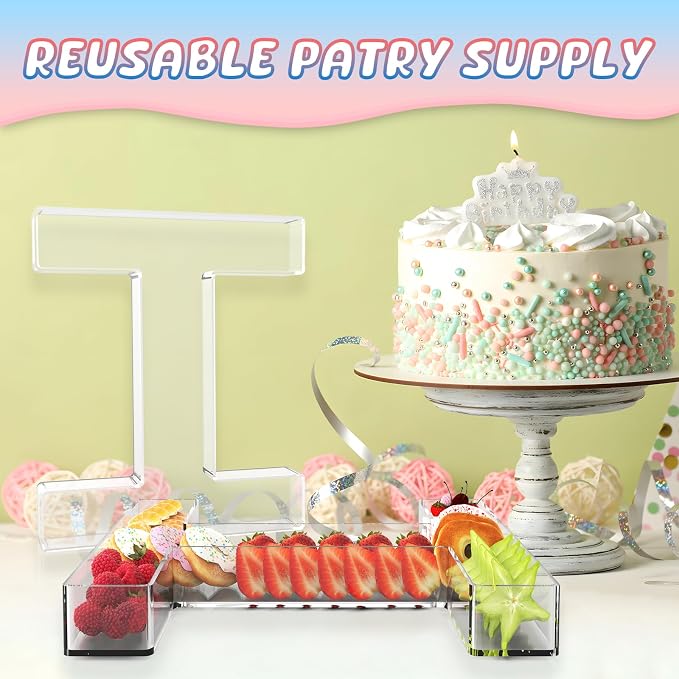 13.8" Extra Large Acrylic Letter Charcuterie Board Box, Reusable Fillable - Image 5