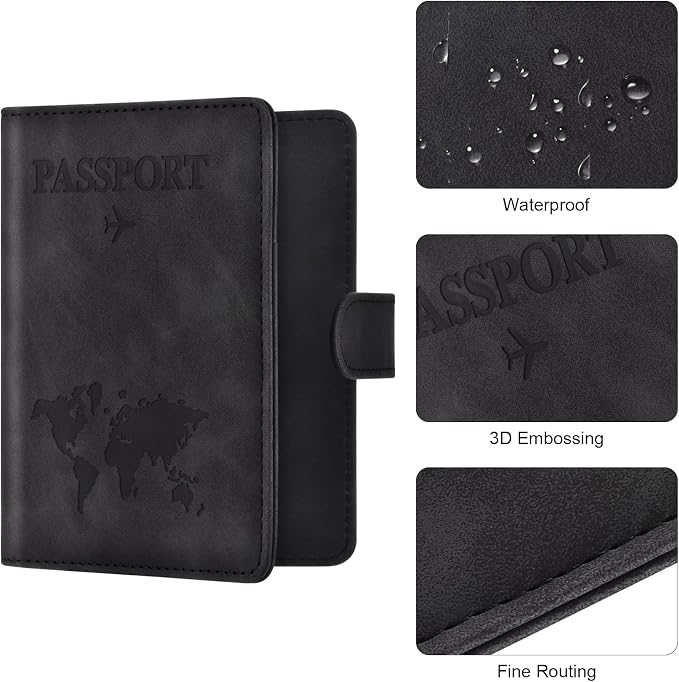 Eoehro Passport Holder for Travel Essentials, Passport Wallet Cover Case for - Image 5