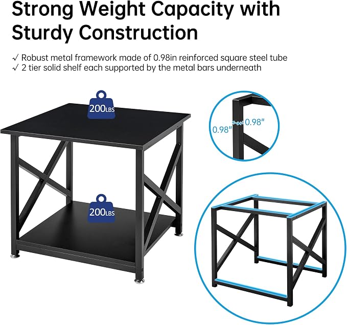 Fannova 2 Tier Large Printer Stand, 23.6 x 23.6 x 22.6 Inches Square Printer - Image 4