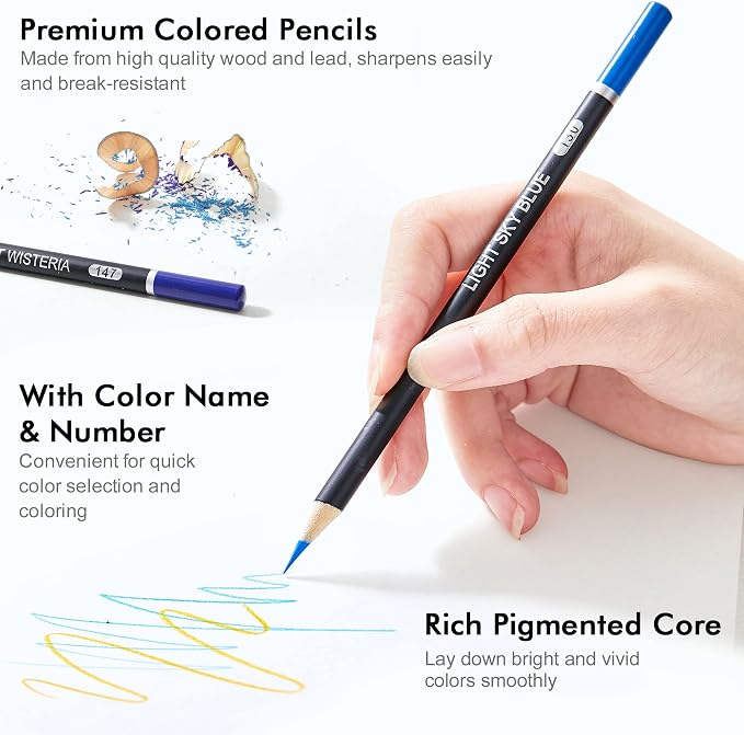 Shuttle Art 80 Colored Pencils for Adults, Soft Core Color Pencil, Drawing - Image 3