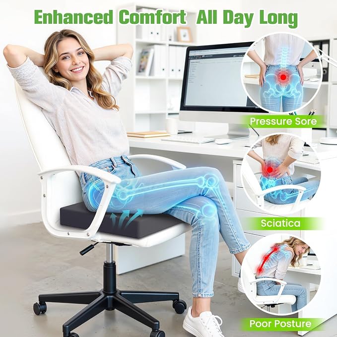 Seat Cushion for Office Chairs, Memory Foam Chair Cushion - Image 5