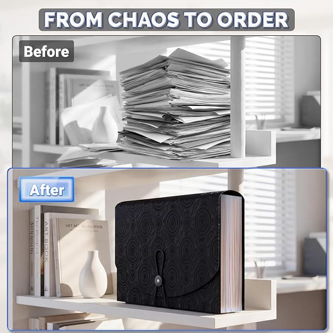 AFMAT Accordion File Organizer, 60 Pockets Expanding File Folder w/Labels - Image 2