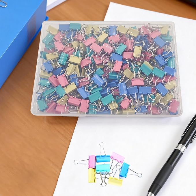 180 Pcs Small Binder Clips Assorted Colored, 0.59 in/15mm Mini Binder Paper - Image 2