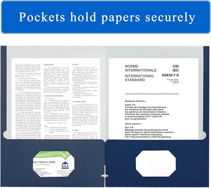 Zzrywuty File folders with Pockets, 100 Pack Paper Folders with Card Slot - Image 3