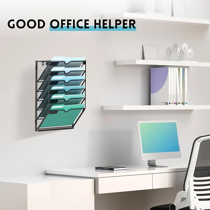 SUPEASY 6-Tier Wall File Organizer, Hanging Wall Files - Image 5