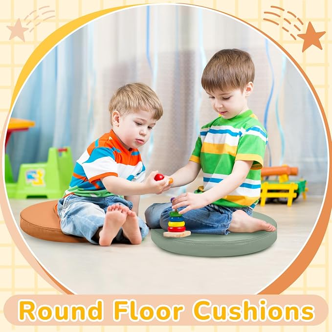 Juexica 8 Pcs Extra Thick Flexible Seating Floor Cushions Assorted Colored - Image 4