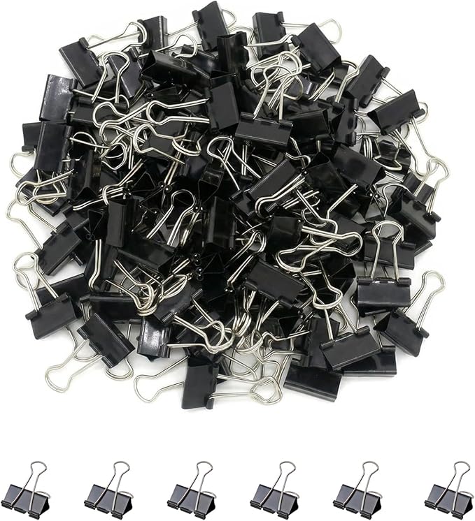 260Pcs Mini Binder Clips Black, 0.59 in/15mm Small Binder Paper Clips Office - Image 9