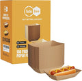 Disposable Paper Food Trays 2lb, 150 Pack Brown Paper Boats by TurboBee