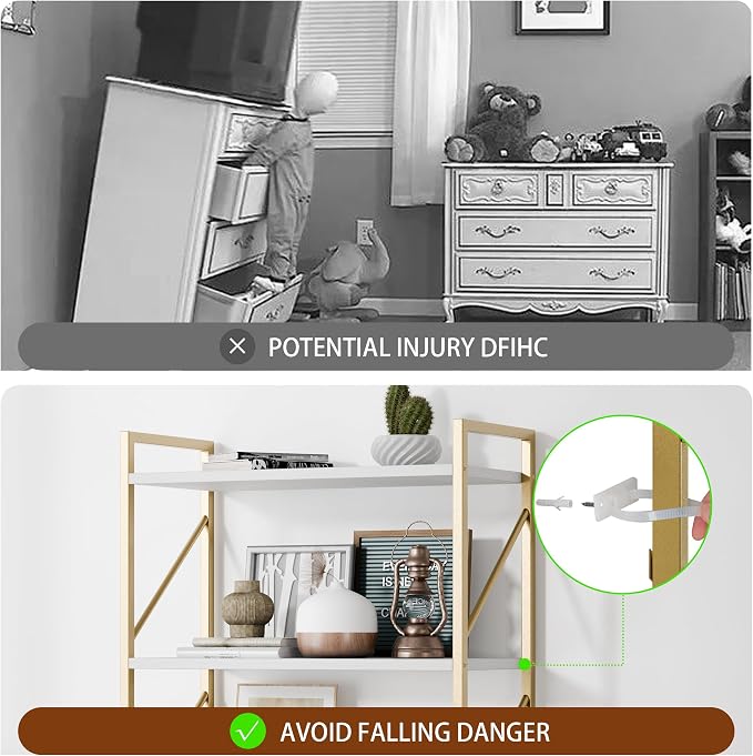 Shintenchi 2 Pieces 5 Tiers Bookshelf, Classically Tall Bookcase Shelf - Image 7