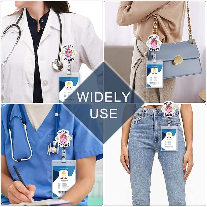 Funny Cardiac Nurse Badge Reel Retractable, Don't Be Tachy Badge Reel - Image 6