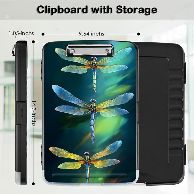 Clipboard with Storage, Office Supplies Nursing Clipboards Folder with Pen - Image 2