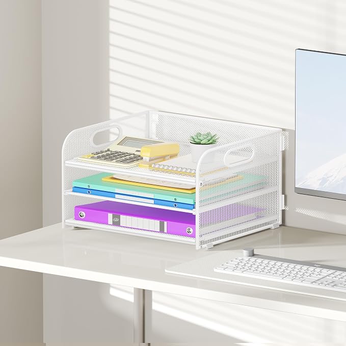 Cawukege 2 Pack 3 Tier Paper Organizer - Image 4