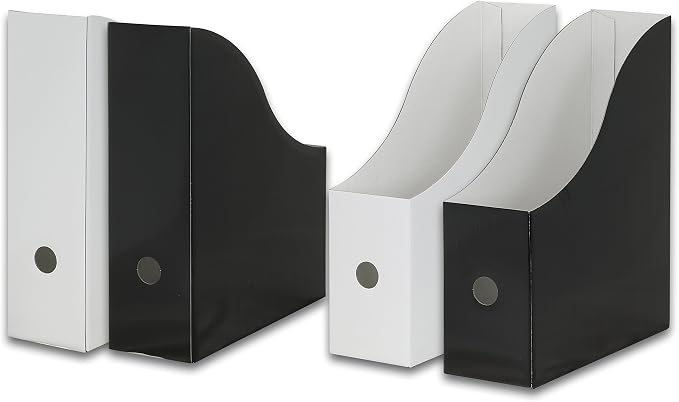 Simple Houseware 12-Pack Magazine File Holder Box, Foldable Cardboard Organizer - Image 4