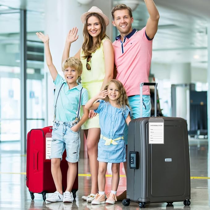 Fowecelt 4 Pack Extra Large Golf Luggage Tag 9" x 6" Travel Luggage Bag Plastic - Image 5
