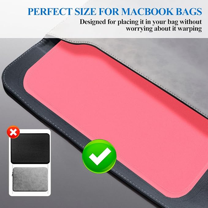 Mouse Pads, Light Pink Standard Mouse Pads, Office and Gaming, Stitched Edges - Image 8