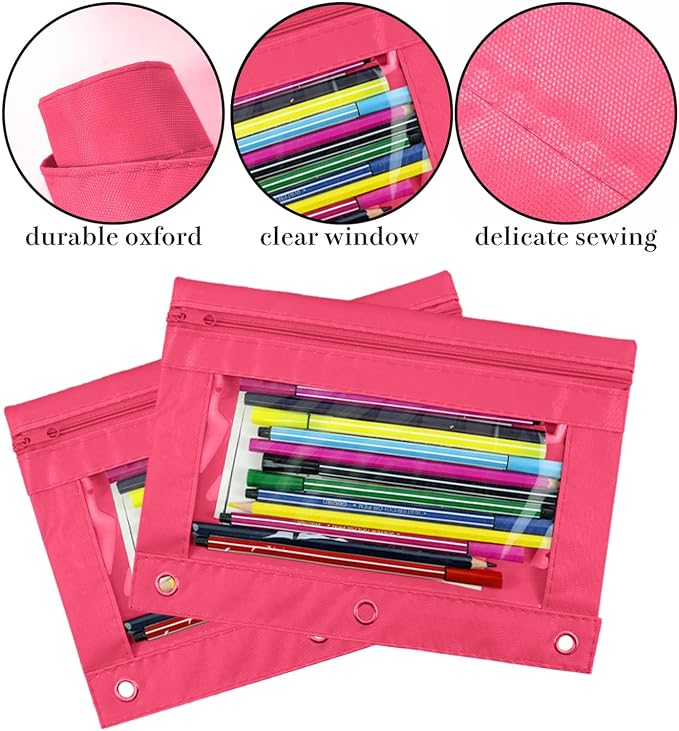 YoeeJob Pencil Pouch for 3 Ring Binder, Zipper Pencil Pouches Bulk, Pencil Case - Image 5