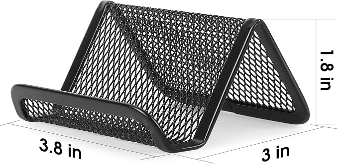 MaxGear Mesh Business Card Holder 6 Pack | Black Metal Mesh Business Card Stand - Image 7