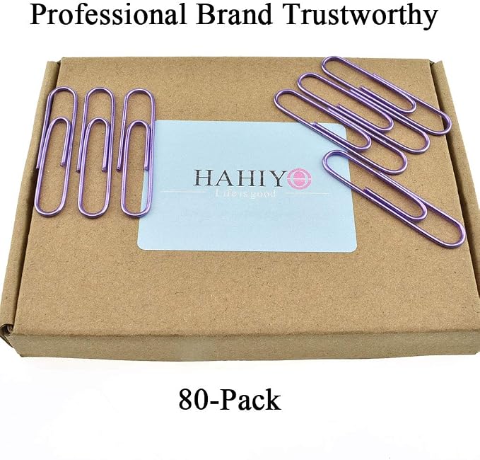 HAHIYO Paper Clips Large 2 inches Length Purple Paperclips Vinyl Coated Prevent - Image 6