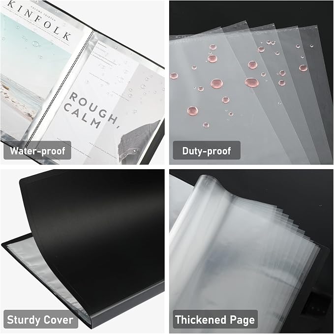 15 Pcs Binder with Plastic Sleeves 30 Pockets 60 Pages Presentation Book 11 x - Image 3