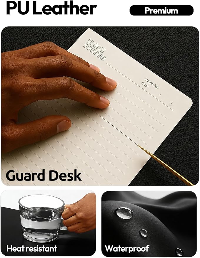 YSAGi Leather Office Desk Pad Protector, Large Mouse Pad, PU Leather, Laptop - Image 3