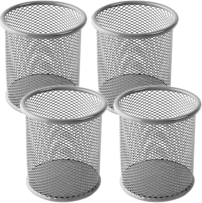 Ameceres 4 Packs Wire Mesh Pencil Holder Metal Pen Cup Desk Pen Organizer Case by Ameceres